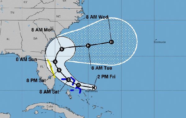 Tropical storm to become a hurricane on Tuesday.