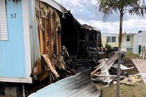 Manufactured home fire in Micco, Florida.