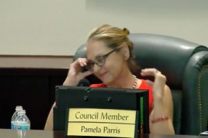 Sebastian Councilwoman Pam Parris tells residents that she didn't write the controversial comments, claiming the press hacked her Facebook account.