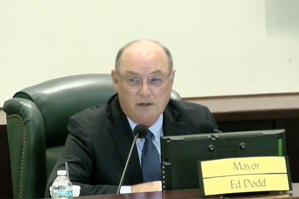 Sebastian Mayor Ed Dodd tells residents that three city council members broke the Sunshine Law.