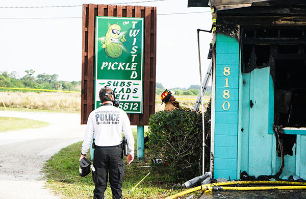 Twisted Pickle Deli Fire in Wabasso, Florida. (Credit: Brian LaPersonerie)