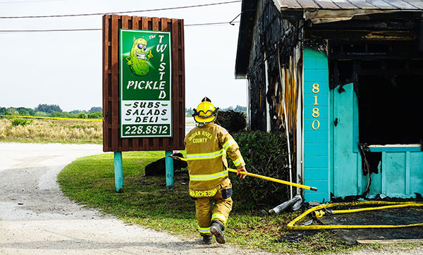 Twisted Pickle Deli Fire in Wabasso, Florida. (Credit: Brian LaPersonerie)