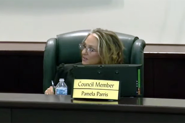 Councilwoman Pamela Parris tries to take credit for seagrass in the lagoon.