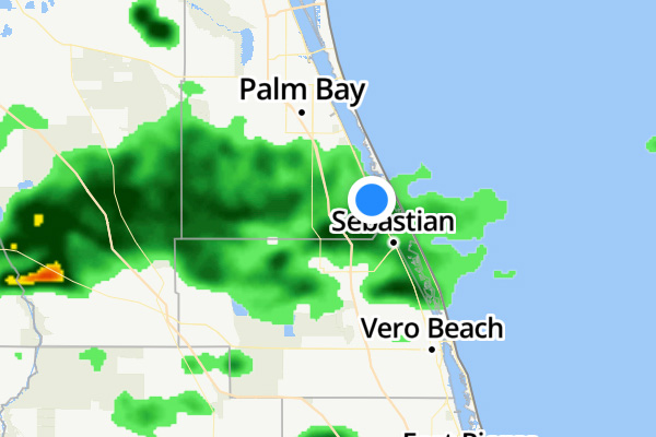 Rain in Sebastian, Florida.