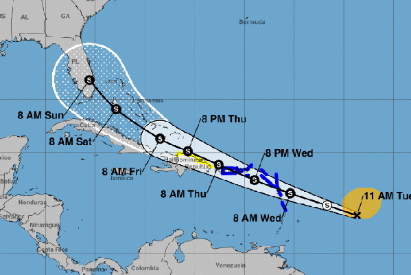 5-day tracking released by National Hurricane Center.