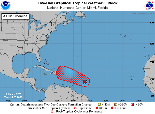 Invest 92L 5-day cone