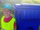 Roman, 3, started his own garbage can retrieval business.