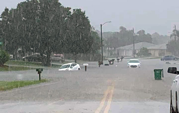 Flooding in Sebastian, Florida.