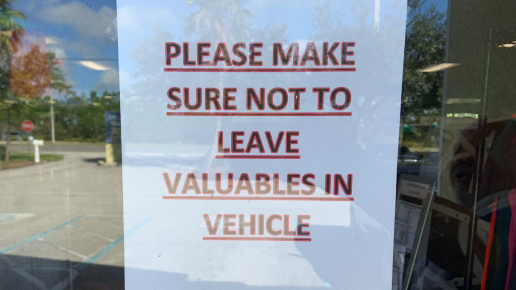 Police warn residents not to leave valuables in their vehicles.