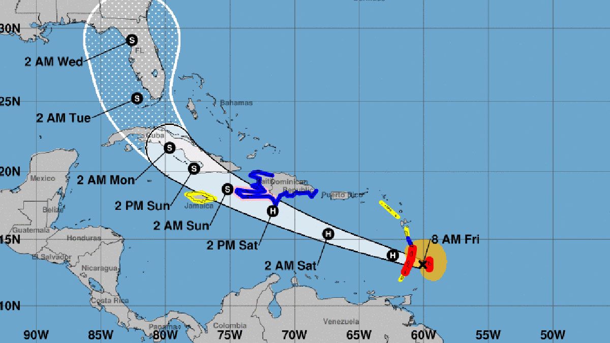 5-day cone by National Hurricane Center