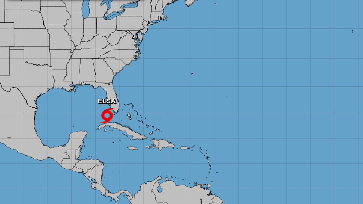 Tropical Storm Elsa near Florida.