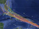 Latest spaghetti models of potential tropical storm.