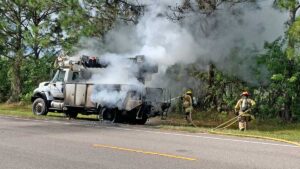 Truck Fire in Fellsmere, Florida.
