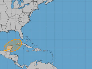 National Hurricane Centers says 50 percent chance of formation this week.