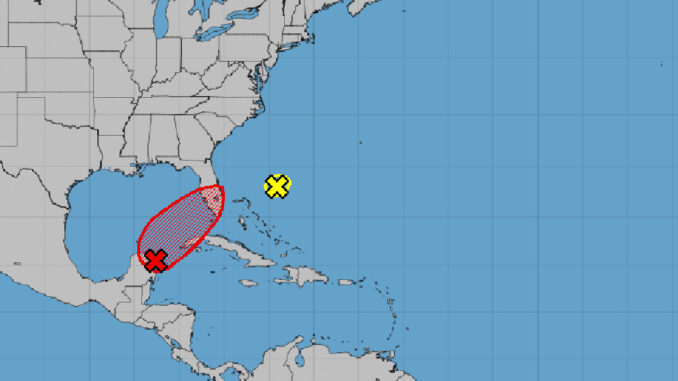 Tropical depression or tropical storm near Florida.