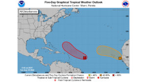 2 tropical disturbances in Atlantic
