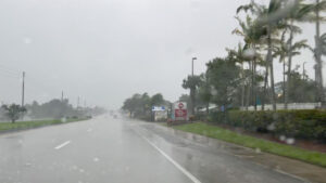 Tropical storm conditions in Sebastian, Florida.