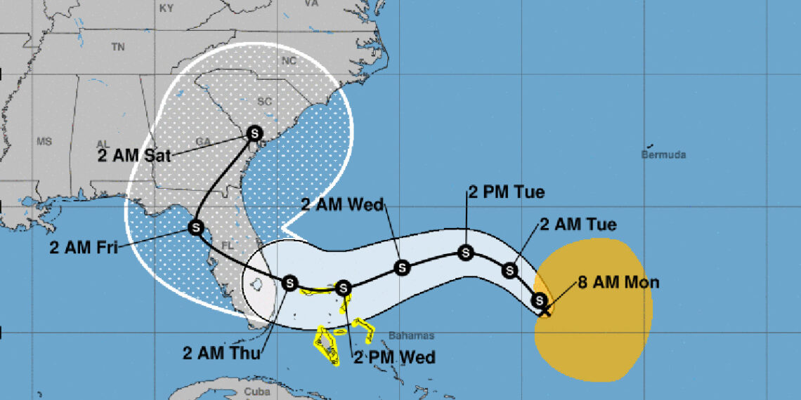 Subtropical Storm Nicole tracking (NOAA)