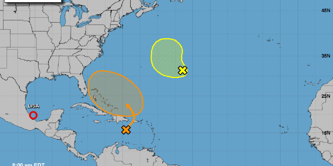 Potential tropical storm near Florida.