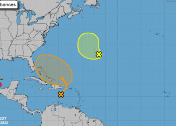Potential tropical storm near Florida.