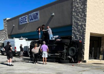 Truck crashes into Church in Sebastian, Florida (Credit: Theresa Fink)