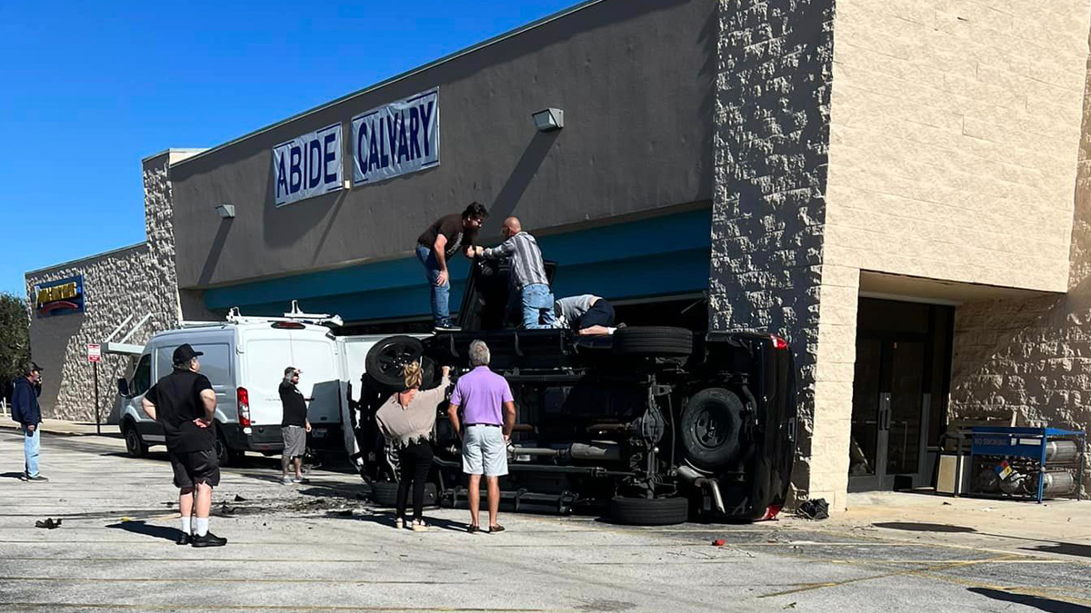 Two people injured after a truck crashed into a Church in Sebastian ...