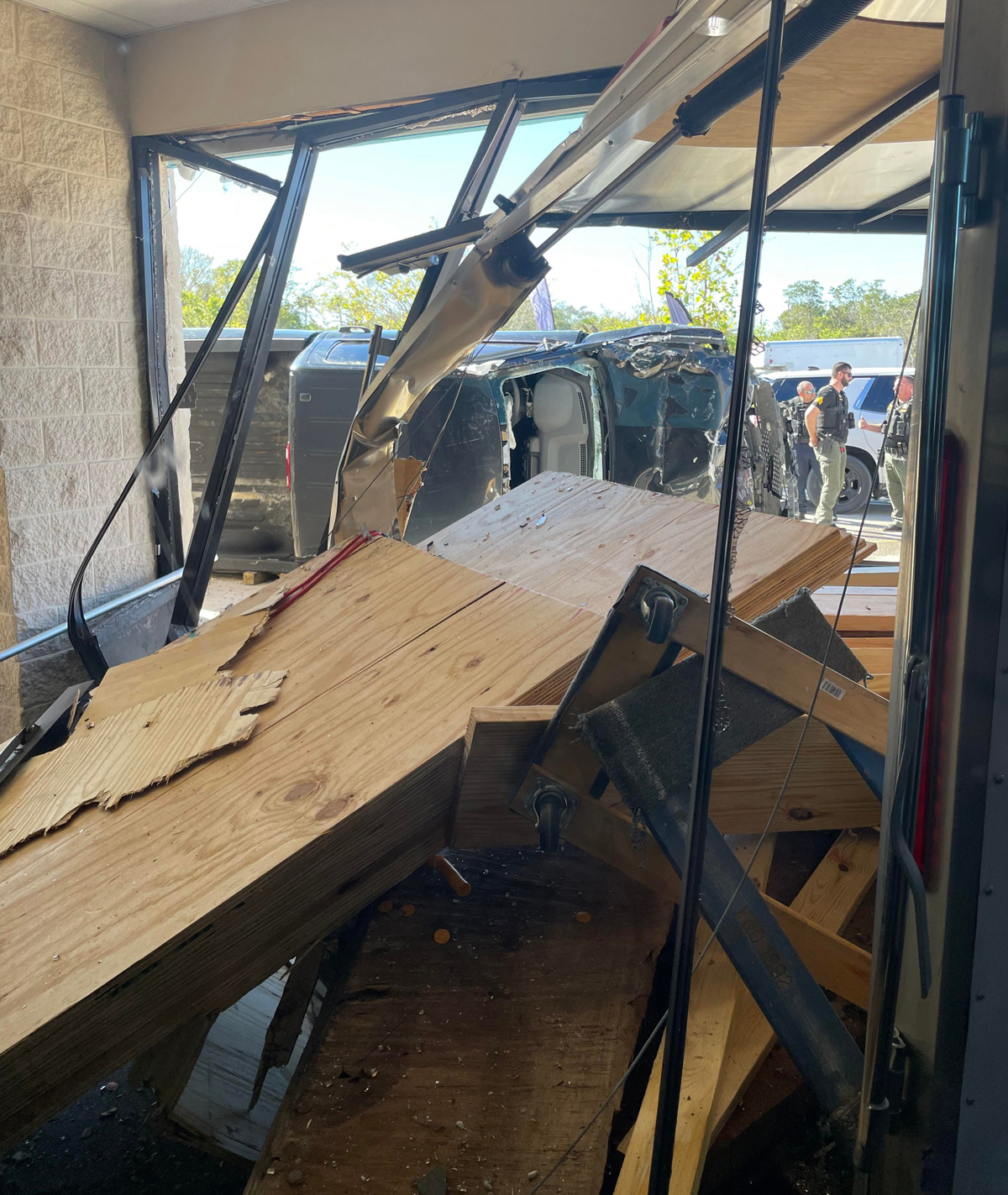 Two people injured after a truck crashed into a Church in Sebastian
