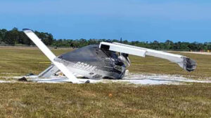 Plane crash at Sebastian Municipal Airport.