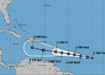 Forecast Cone for Tropical Storm Bret