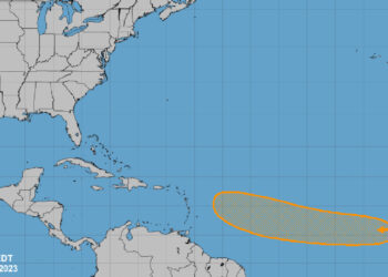 Tropical wave in the eastern Atlantic.