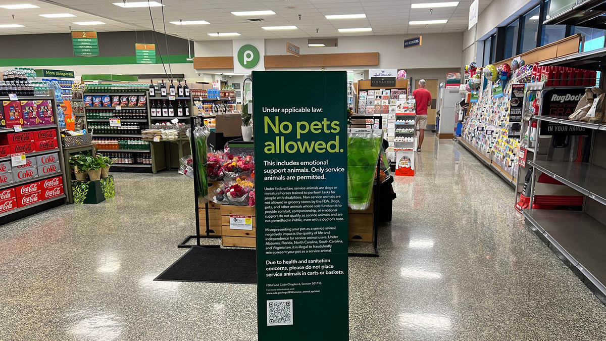 Publix Reminds Shoppers No Pets Allowed Sebastian Daily