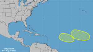 Forecasters monitoring 2 disturbances in the Atlantic Ocean