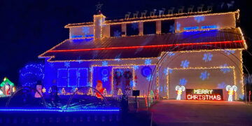 Christmas Light and sound display on Miller Drive in Sebastian.