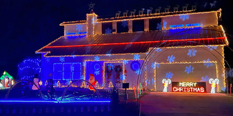 Christmas Light and sound display on Miller Drive in Sebastian.