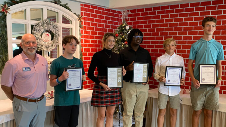 The Sebastian Exchange Club is delighted to announce its December Students of the Month: Levi Rollinger of Sebastian Charter Junior High School, Bronson Lachle of Storm Grove Middle School, Talyn Akers of Sebastian River Middle School, and Alexis Solomon and Conrad Sylvester of Sebastian River High School.