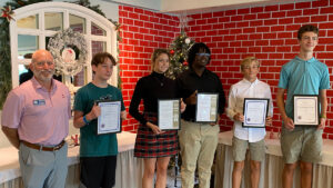 The Sebastian Exchange Club is delighted to announce its December Students of the Month: Levi Rollinger of Sebastian Charter Junior High School, Bronson Lachle of Storm Grove Middle School, Talyn Akers of Sebastian River Middle School, and Alexis Solomon and Conrad Sylvester of Sebastian River High School.