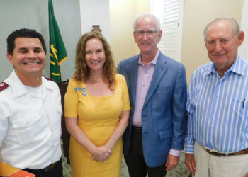 From left to right: Captain Kelvin Garcia, Meridith Egan, Steve Corrick, and Paul Pronsky.