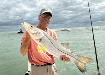 Kirby Kitchener with a snook near North Jetty at Sebastian Inlet.