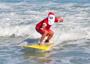 Surfing Santas event in Florida