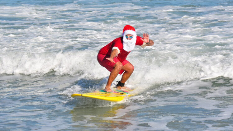 Surfing Santas event in Florida