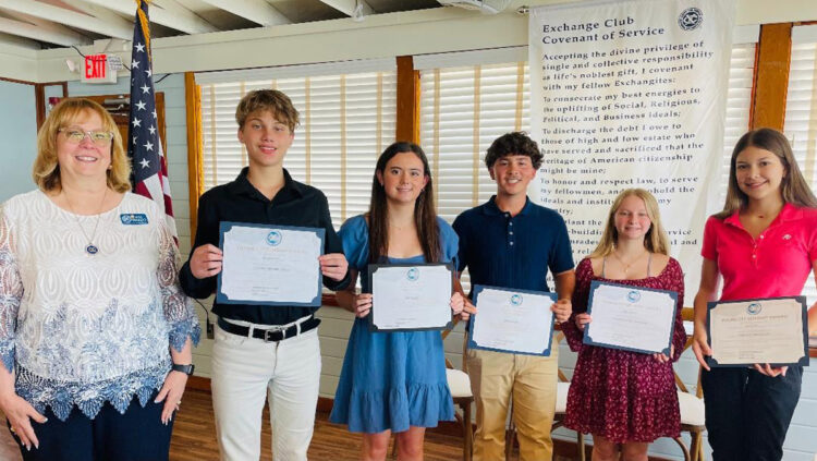 Students of the Month spotlight by the The Exchange Club of Sebastian for the Month for March include Lana Loffredo: Sebastian Charter Junior High School, William Walsh: Sebastian River Middle School, Saige Lupo: Storm Grove Middle School, and Sage Davidian and Mary Twomey: Sebastian River High School.