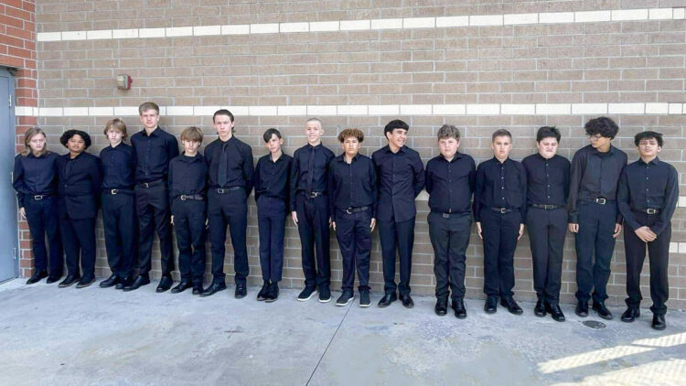 The Sebastian Charter Junior High Choir has earned a Superior rating