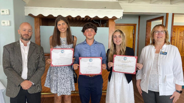 Pictured Left to Right: Sebastian Exchange Club President Johnathan Rhodeback, Sophia King, Sage Davidian, Mia VanAntwerp and Sebastian Exchange Club Student Awards Chair Kim Prado.