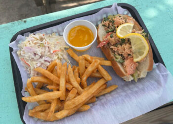 Lobster roll at the Tiki Bar & Grill in Sebastian.