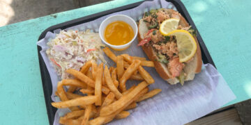 Lobster roll at the Tiki Bar & Grill in Sebastian