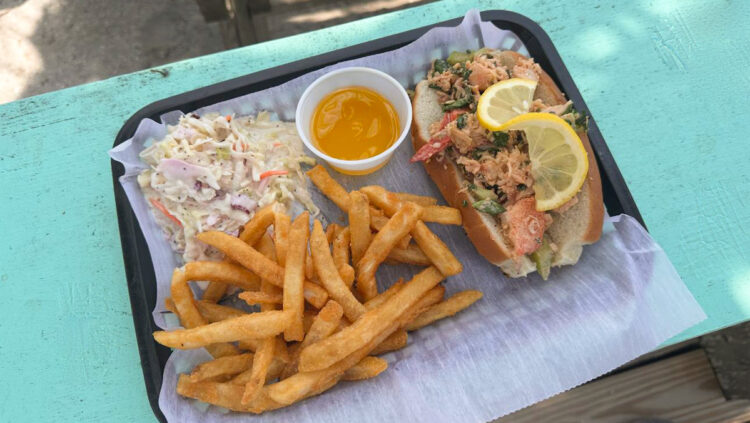 Lobster roll at the Tiki Bar & Grill in Sebastian.