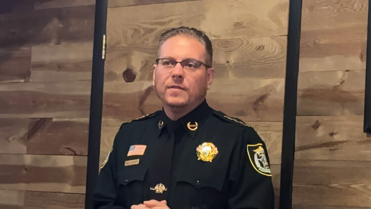 Indian River County Sheriff Eric Flowers spoke at a Sebastian Chamber of Commerce meeting about why the sheriff’s office needs to expand its budget to meet the demands of a growing county.