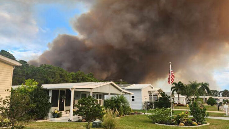Brevard County Fire Rescue crews remained on the scene overnight to extinguish any remaining hot spots and monitor the area. (Credit: Brevard County Fire Rescue)