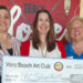 Vero Beach Elementary Art Teacher Lauren Lupo, Principal Sarah Van Brimmer and Vero Beach Art Club President Michelle Nevaeh.