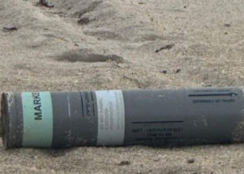 The flare was spotted Thursday morning near South Beach Park in Vero Beach.